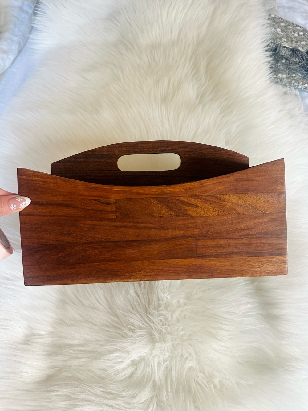 Crate&Barrel Wooden Caddy Organizer - Brown - Picture 3 of 8